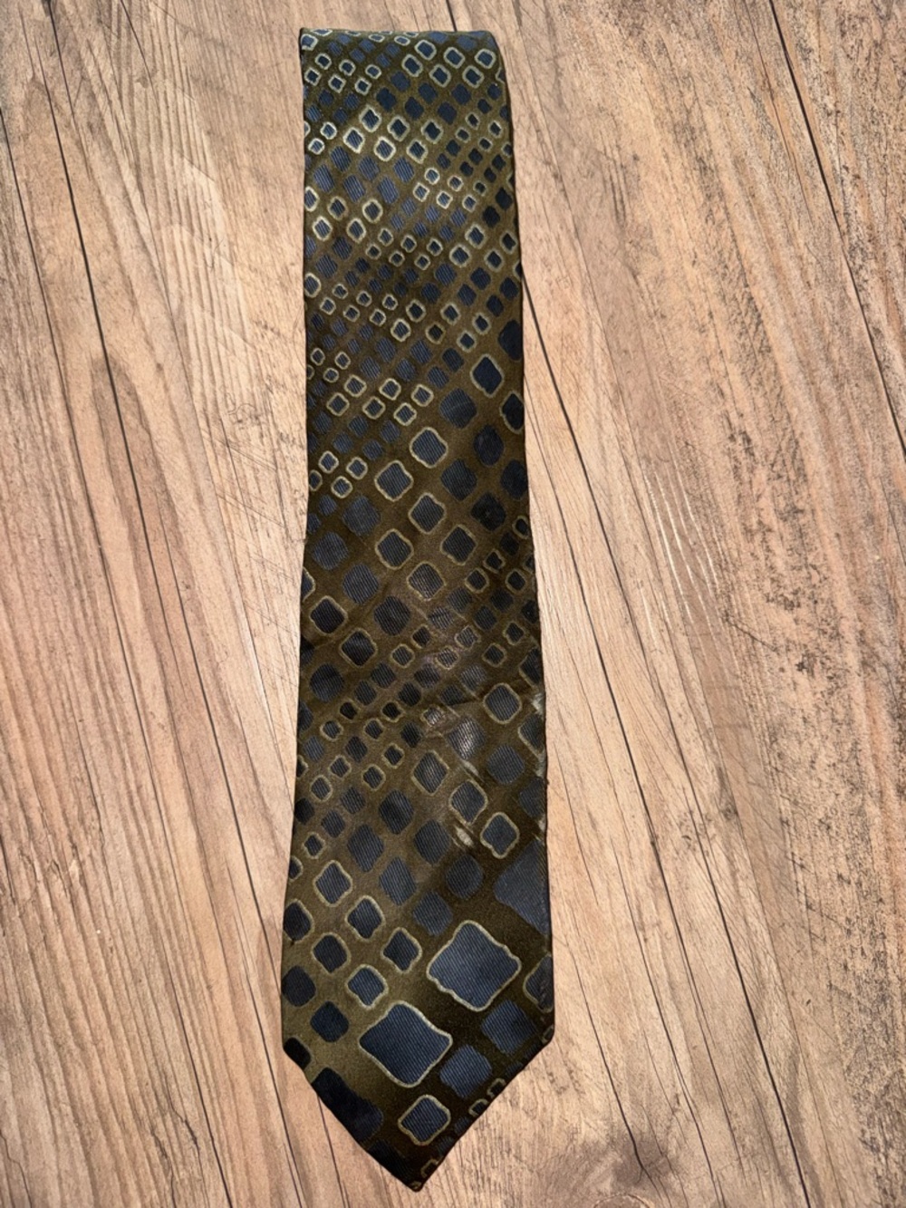 Vintage Christian LaCroix Classic Olive and Black Geometric Tie